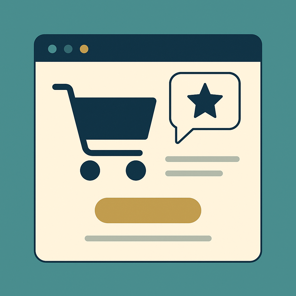 E‑commerce illustration showing shopping cart icon